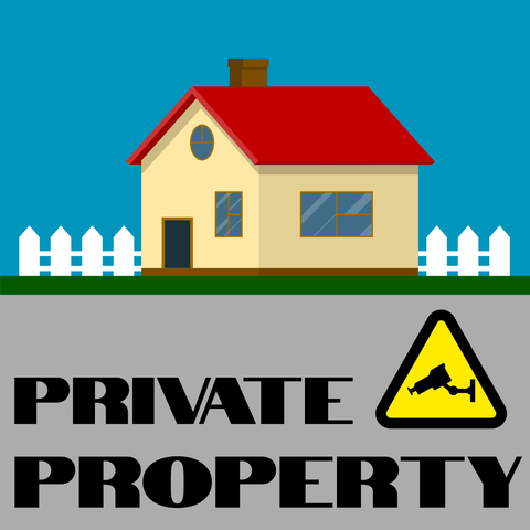 Private Property With House and Surveillance Camera Template